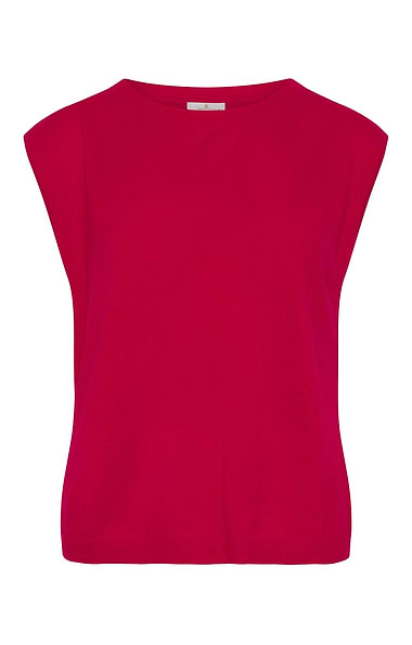 Ladies Sleeveless Cashmere Crew Neck Sweater