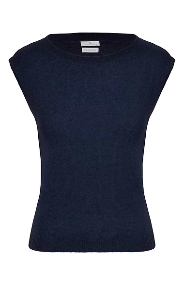 Ladies Sleeveless Cashmere Crew Neck Sweater