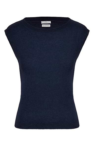 Ladies Sleeveless Cashmere Crew Neck Sweater