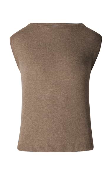 Ladies Sleeveless Cashmere Crew Neck Sweater