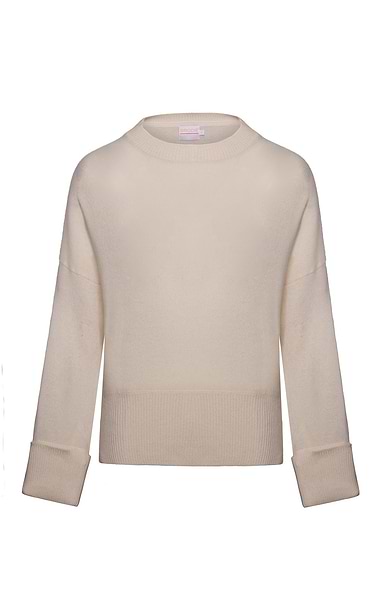 Ladies Brodie Cashmere Crew Neck Boyfriend Jumper
