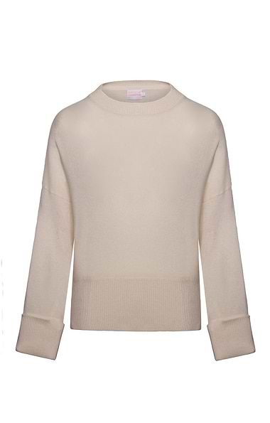 Ladies Brodie Cashmere Crew Neck Boyfriend Jumper