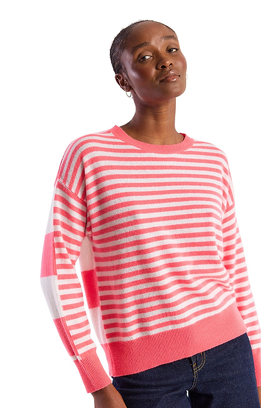 Ladies Brodie Cashmere Beach Stripe Crew Neck