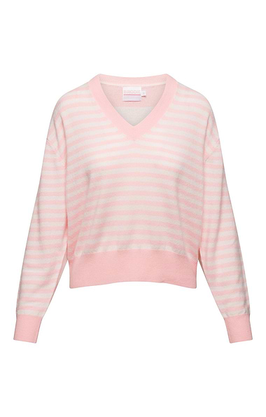 Ladies Brodie Cashmere Beach Stripe V Neck