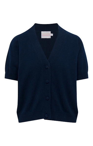 Ladies Brodie Cashmere Button Up Short Sleeve Cardigan