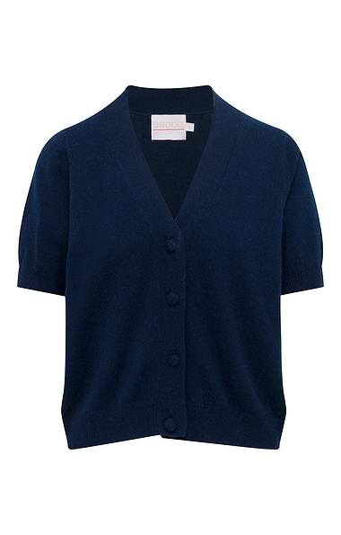 Ladies Brodie Cashmere Button Up Short Sleeve Cardigan