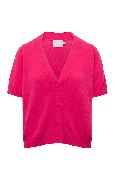 Ladies Brodie Cashmere Button Up Short Sleeve Cardigan