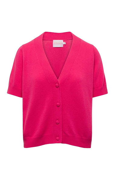 Ladies Brodie Cashmere Button Up Short Sleeve Cardigan