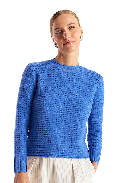 Ladies Brodie Cashmere Open Stitch Crew Neck