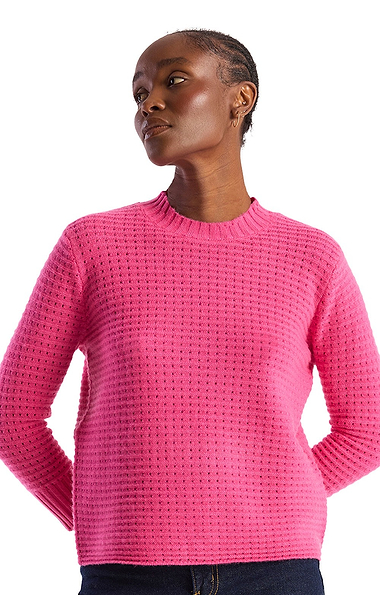 Ladies Brodie Cashmere Open Stitch Crew Neck
