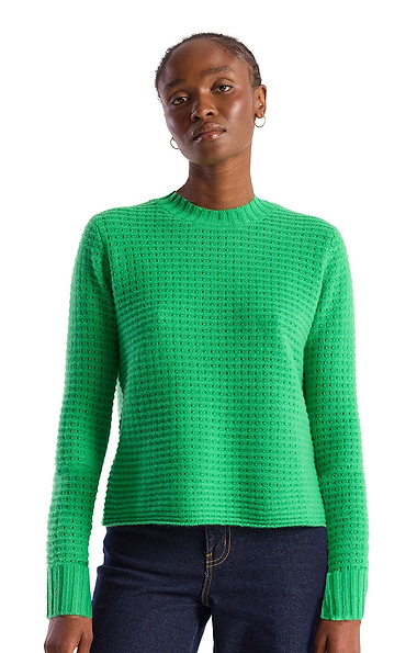 Ladies Brodie Cashmere Open Stitch Crew Neck