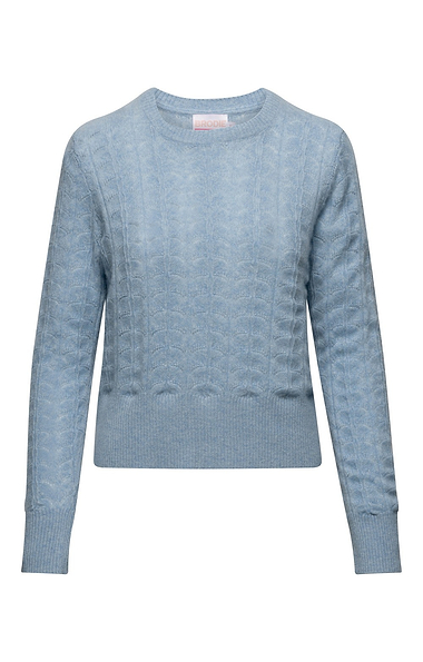 Ladies Brodie Cashmere Shell Pointelle Crew Neck