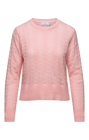 Ladies Brodie Cashmere Shell Pointelle Crew Neck
