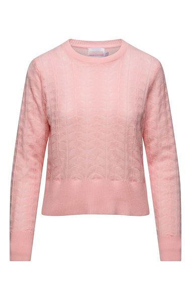 Ladies Brodie Cashmere Shell Pointelle Crew Neck