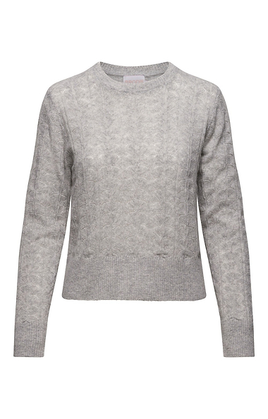 Ladies Brodie Cashmere Shell Pointelle Crew Neck