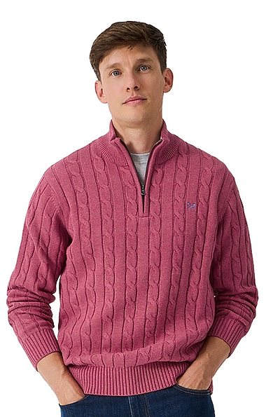 Men's Crew Clothing Cotton Half Zip Cable