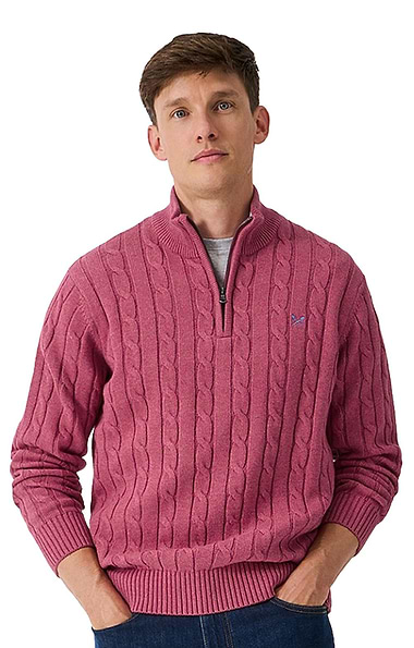 Men's Crew Clothing Cotton Half Zip Cable