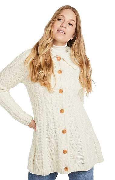 Ladies Aran Flare Cardigan