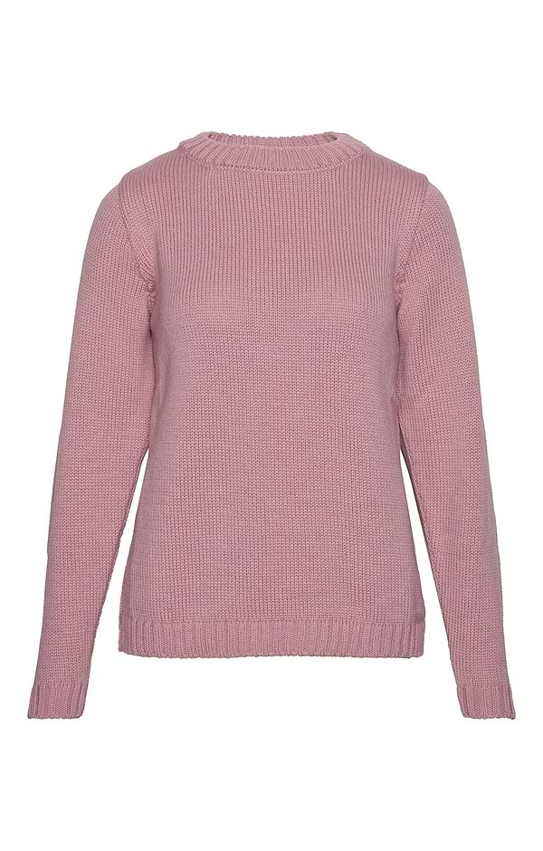 Ladies Merino Wool Aran Crew Neck Jumper