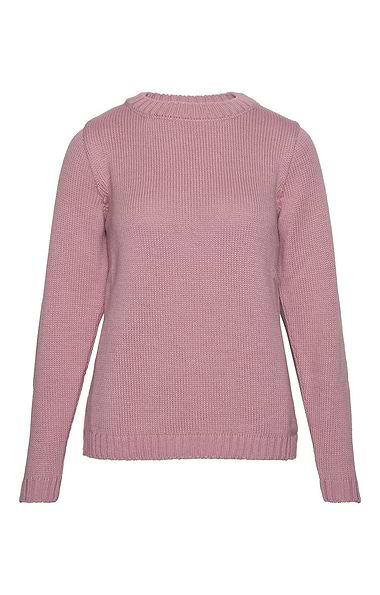 Ladies Merino Wool Aran Crew Neck Jumper