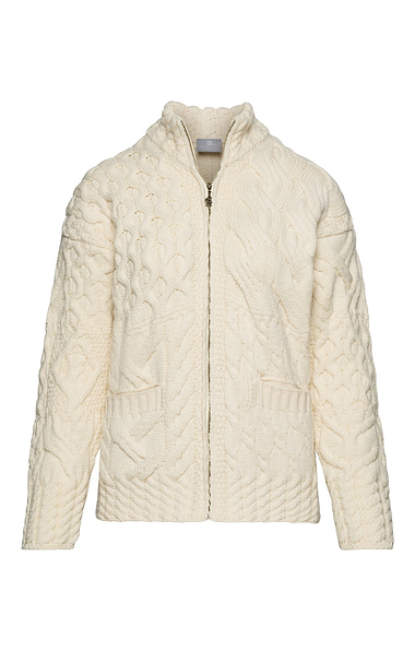Ladies Merino Aran Woollen Mills Zip Jacket