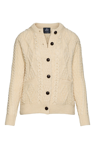 Ladies Worsted Wool Aran Woollen Mills Cardigan