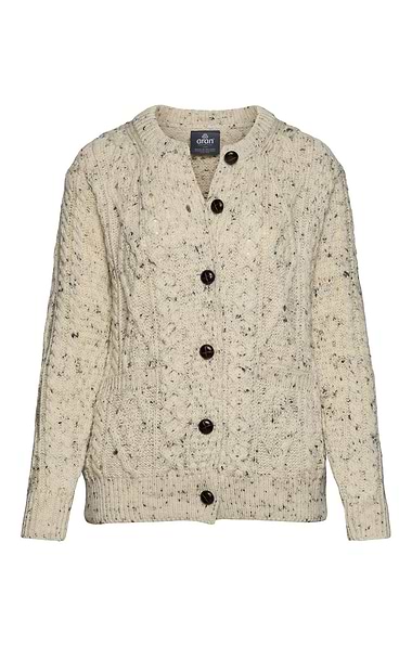 Ladies Worsted Wool Aran Woollen Mills Cardigan