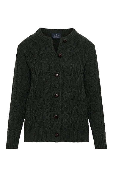 Ladies Worsted Wool Aran Woollen Mills Cardigan