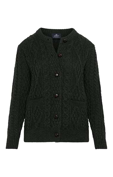 Ladies Worsted Wool Aran Woollen Mills Cardigan