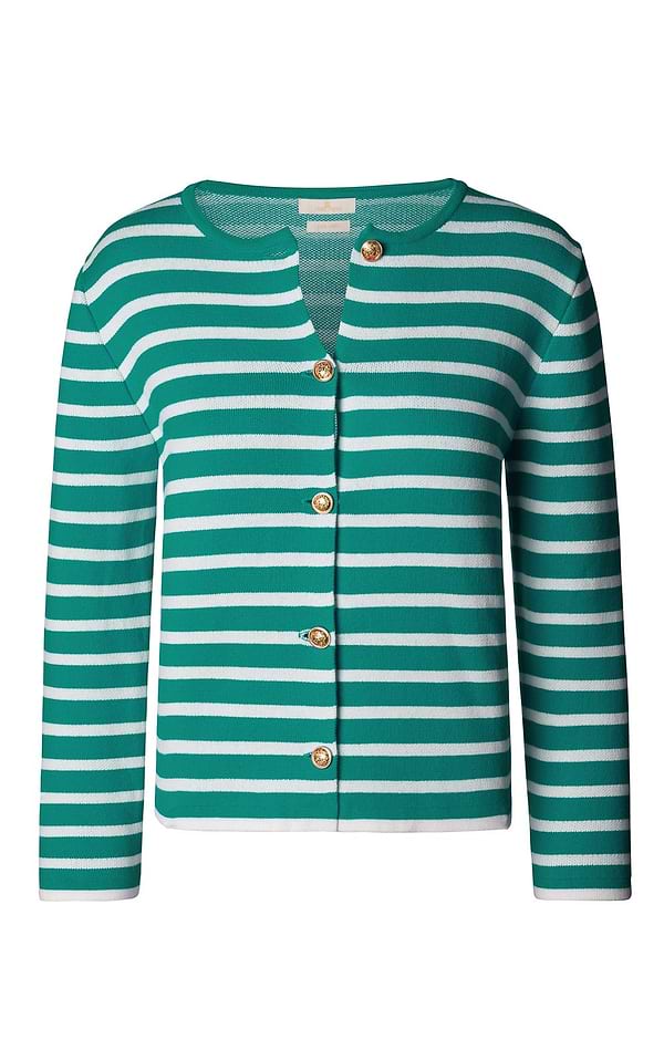 Ladies Cotton Stripe Cardigan