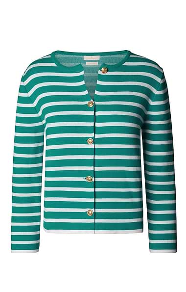 Ladies Cotton Stripe Cardigan