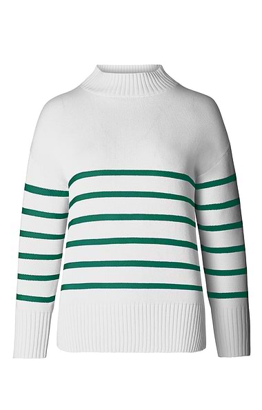 Ladies Cotton Striped Turtle Neck