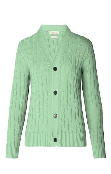 Ladies Cotton Baby Cable Cardigan