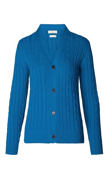 Ladies Cotton Baby Cable Cardigan