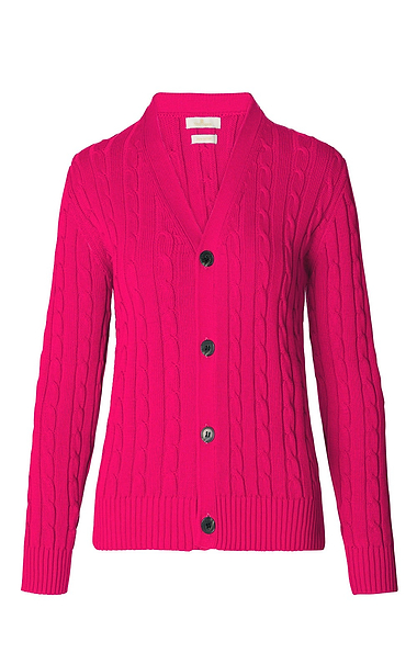 Ladies Cotton Baby Cable Cardigan