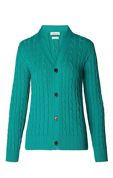 Ladies Cotton Baby Cable Cardigan