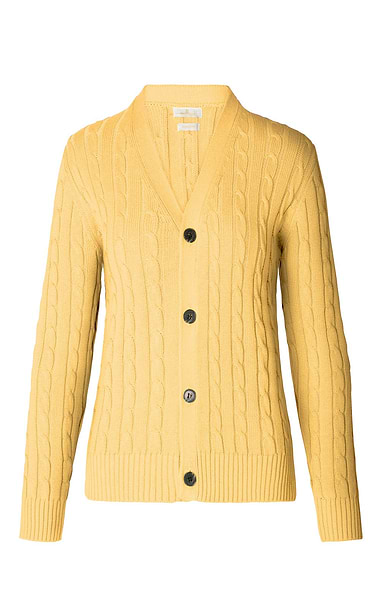 Ladies Cotton Baby Cable Cardigan