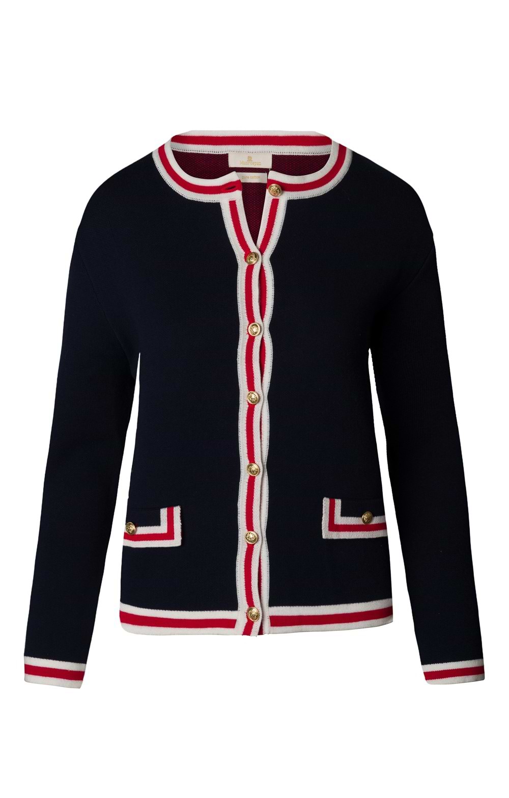 Ladies Henley Gold Button Knitted Jacket - House of Bruar