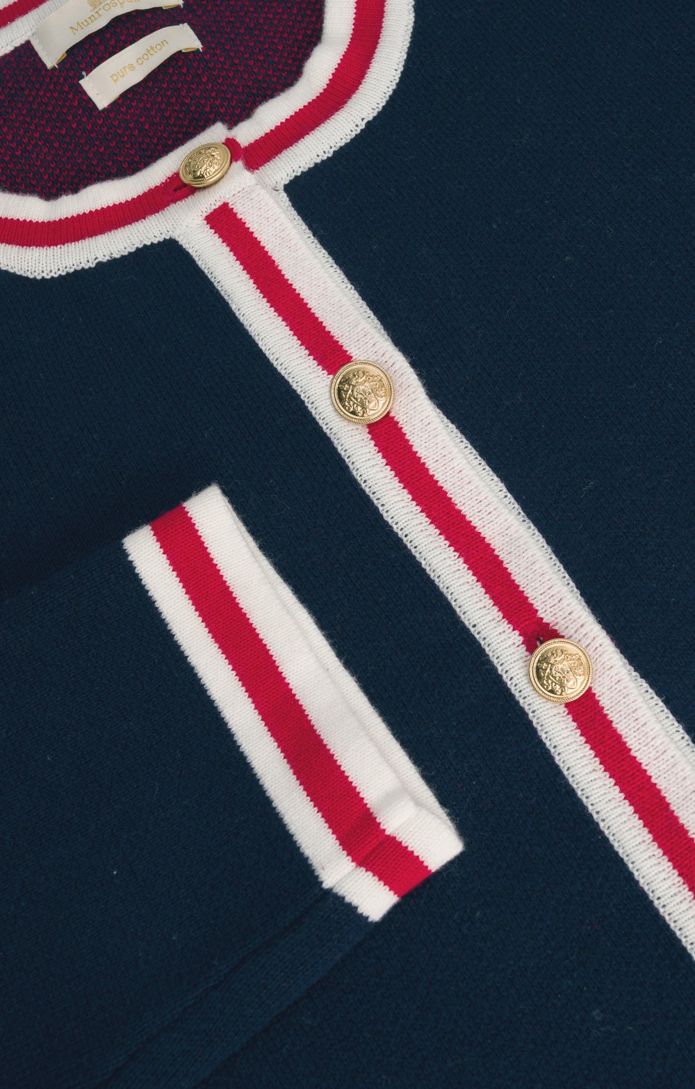 Ladies Henley Gold Button Knitted Jacket - House of Bruar