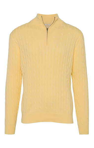 Men's Cotton Cable Knitted T-Zip Jumper