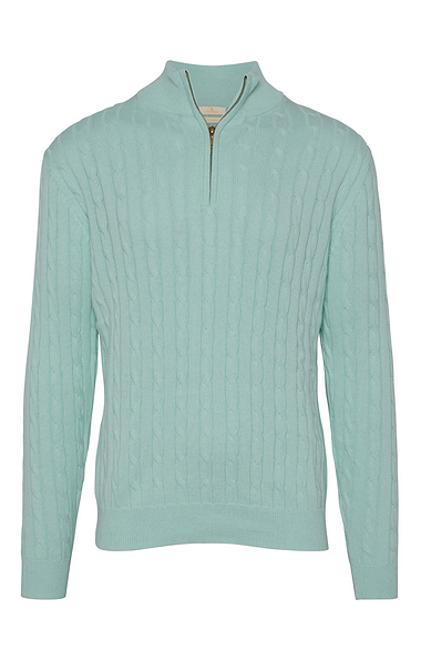 Men's Cotton Cable Knitted T-Zip Jumper
