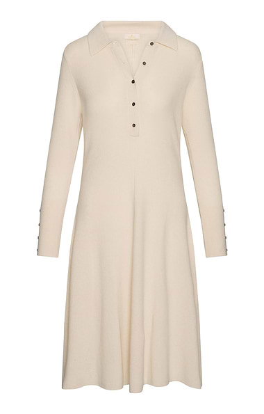 Ladies Merino Cashmere Shirt Neck Dress