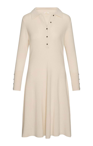 Ladies Merino Cashmere Shirt Neck Dress