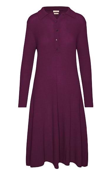 Ladies Merino Cashmere Shirt Neck Dress
