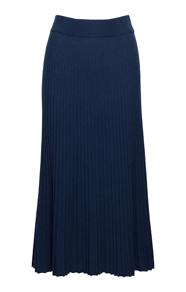 Ladies Merino Cashmere Pleat Skirt