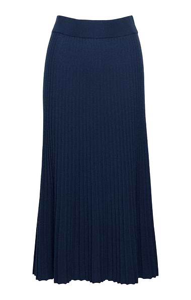 Ladies Merino Cashmere Pleat Skirt