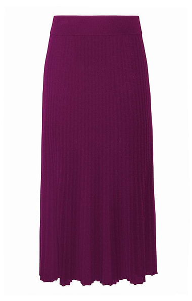 Ladies Merino Cashmere Pleat Skirt