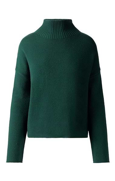 Ladies Merino & Cashmere Crop Funnel Neck Jumper