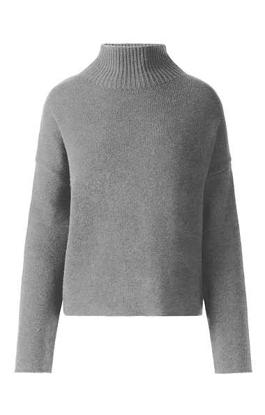 Ladies Merino & Cashmere Crop Funnel Neck Jumper