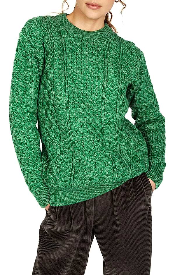 Ladies Blasket Honeycomb Stitch Aran Sweater